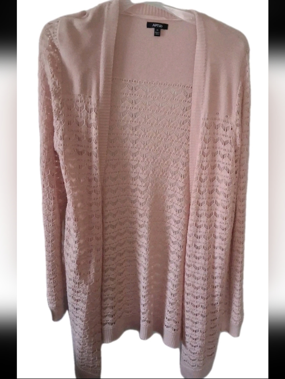 Apt 9 - Women's Light Pink Lightweight Open Front Medium Cardigan Sweater